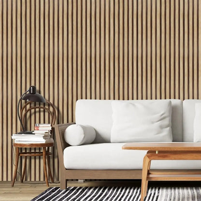 3D Effect Oak Wood Retro Wallpaper .