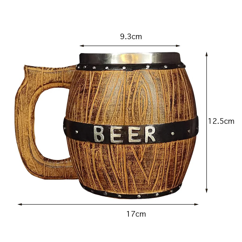 Viking Wood Style Beer Mug .