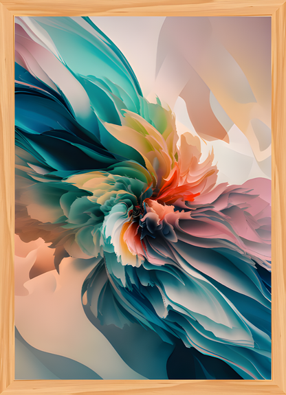 Quadro Alta Resolução - Vortex Floral (30x40) Com Moldura