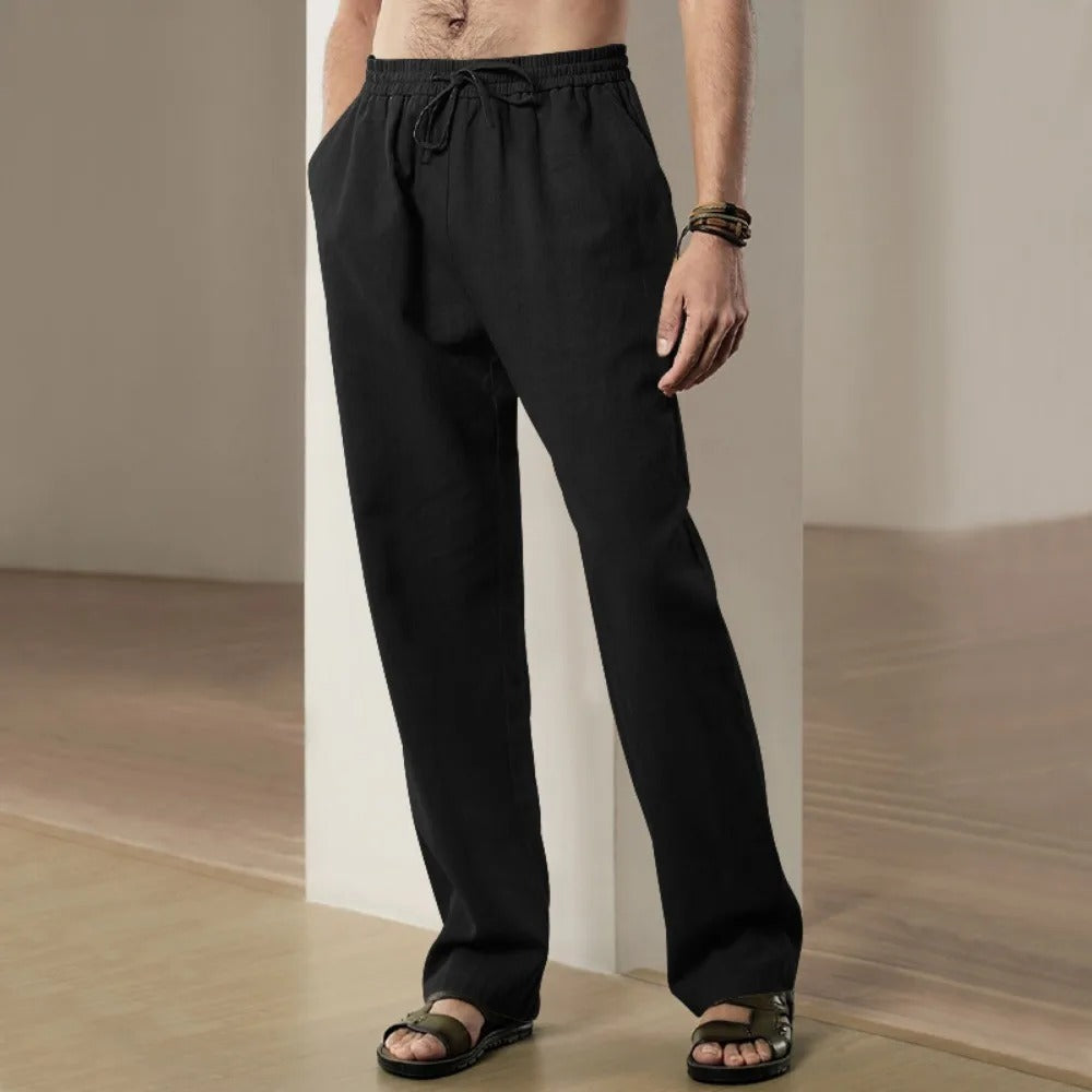 Calça Masculina de Algodão e Linho