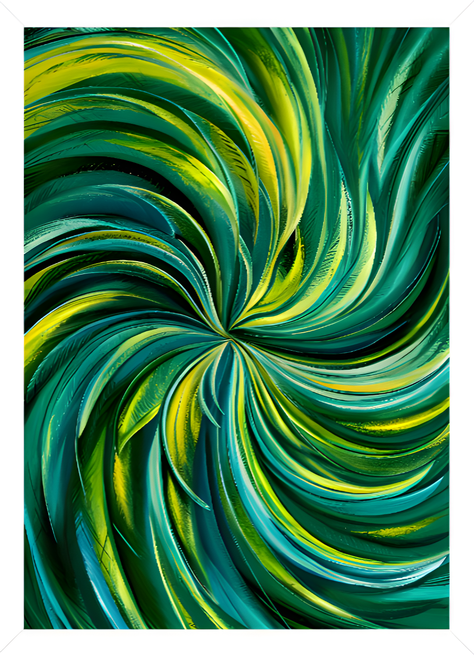 Quadro Alta Resolução - Espiral Verde (30x40) Com Moldura