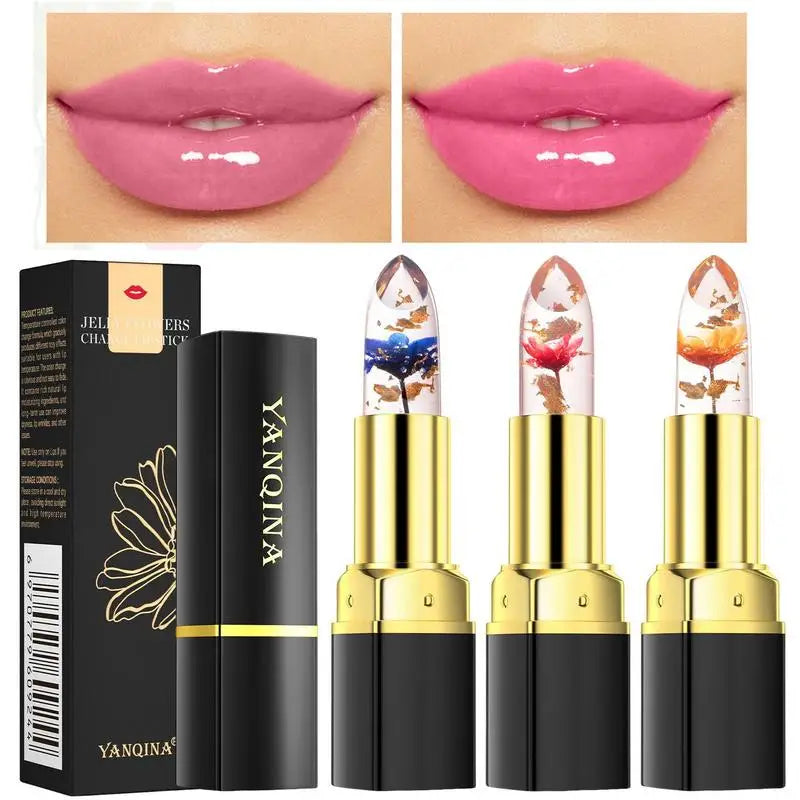 Transparent Flower Jelly Lipstick .