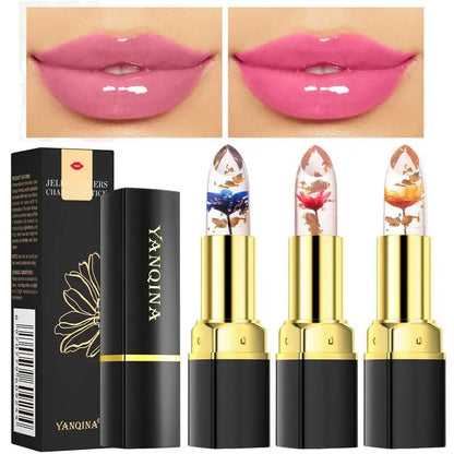 Transparent Flower Jelly Lipstick .