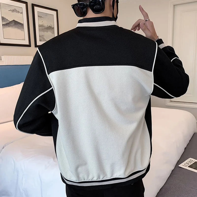 O-Neck Men Baseball Jacket .