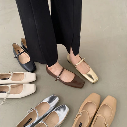 Square-Toe Ballet Shoe .