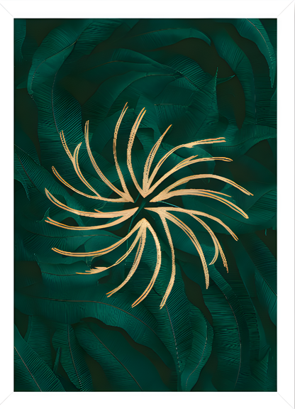 Quadro Alta Resolução - Espiral Dourado (30x40) Com Moldura