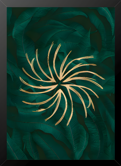 Quadro Alta Resolução - Espiral Dourado (30x40) Com Moldura