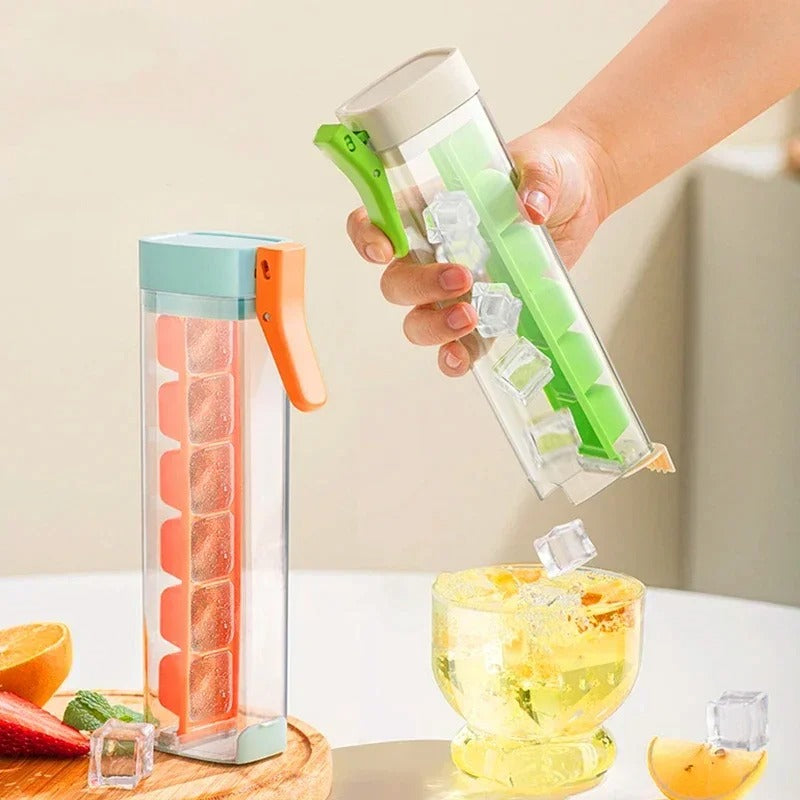 One-Hand Press Ice Cube Tray .