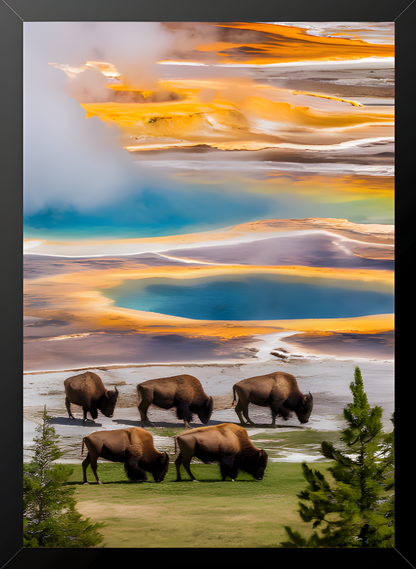 Quadro Alta Resolução - Yellowstone (30x40) Com Moldura