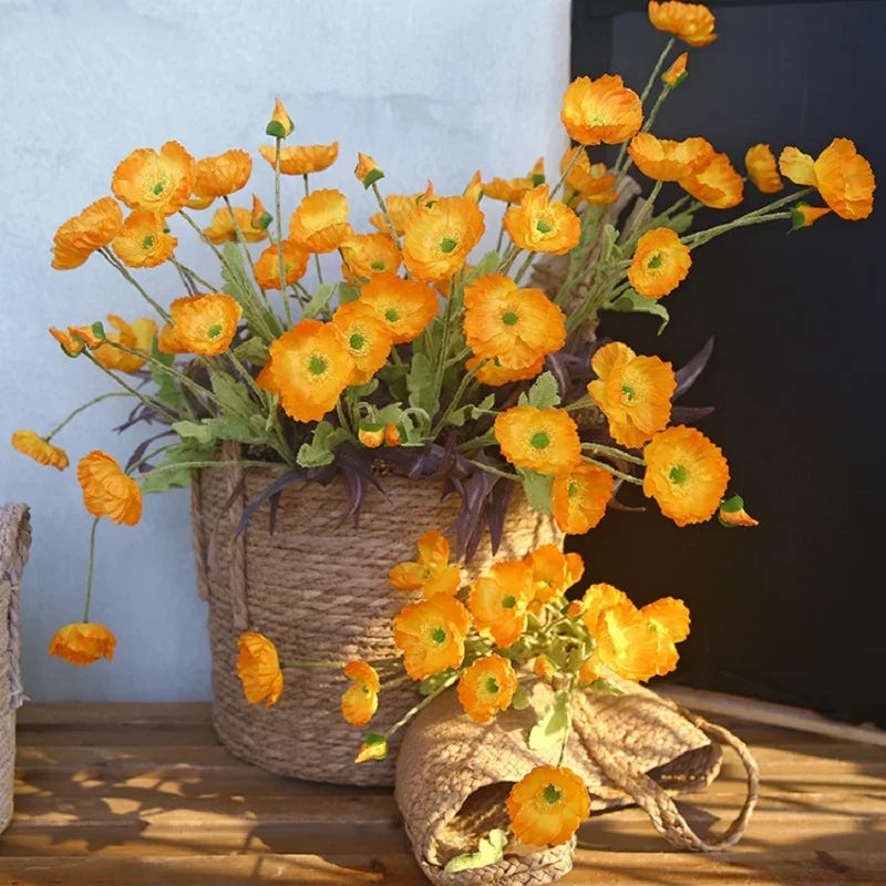 Artificial Poppy Silk Flowers .