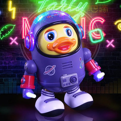 Brinquedo musical de pato espacial para bebês