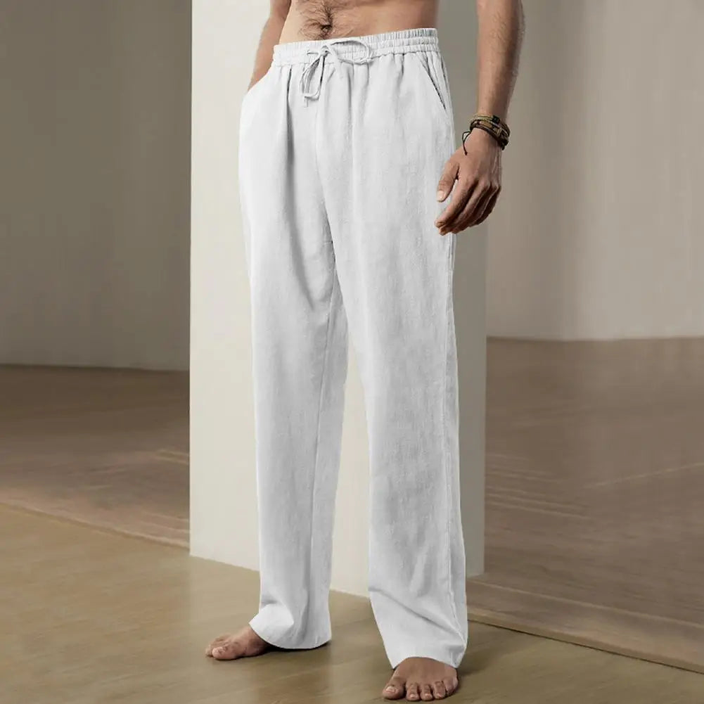 Calça Masculina de Algodão e Linho