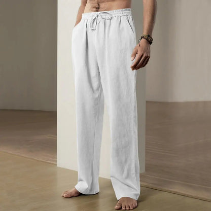 Calça Masculina de Algodão e Linho