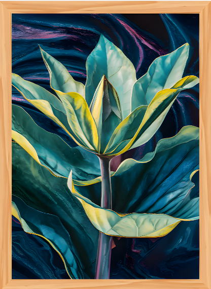 Quadro Alta Resolução- Flor Azulada (30x40) Com Moldura