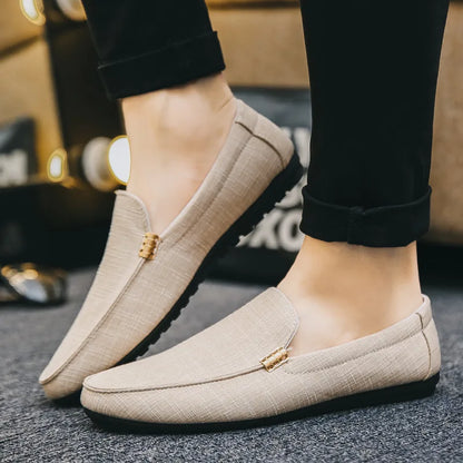 Canvas Slip On Loafers .