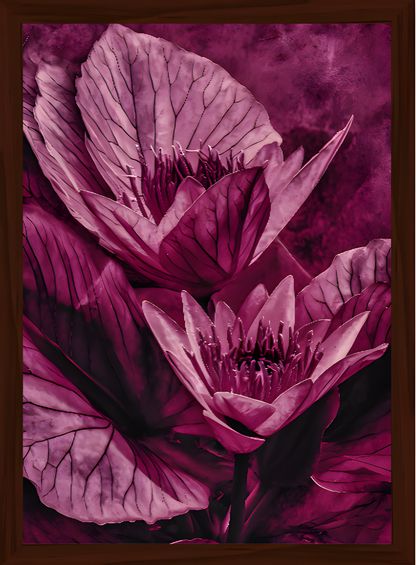 Quadro Alta Resolução - Flor Roxo Intenso(30x40) Com Moldura