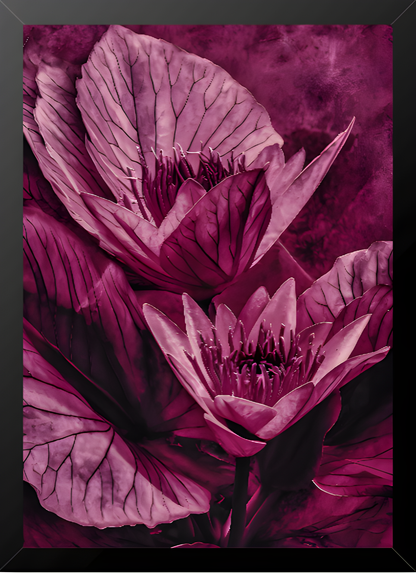 Quadro Alta Resolução - Flor Roxo Intenso(30x40) Com Moldura