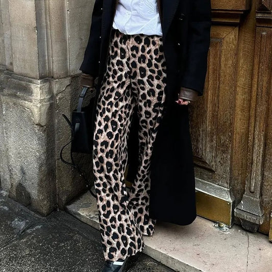 Vintage Leopard Printed Pants .