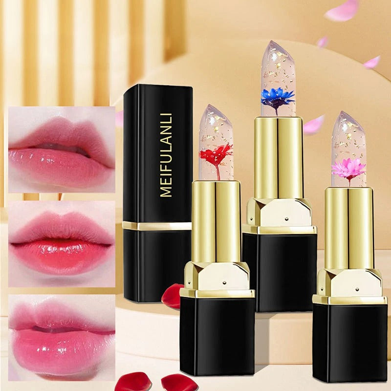 Transparent Flower Jelly Lipstick .