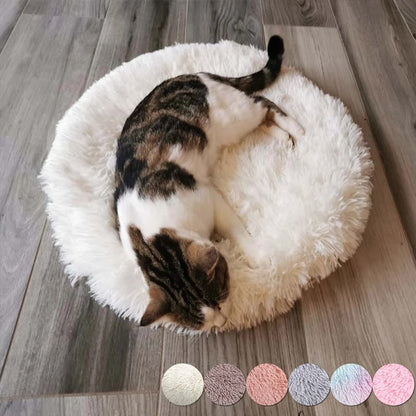 Plush Round Cat Bed Mat .