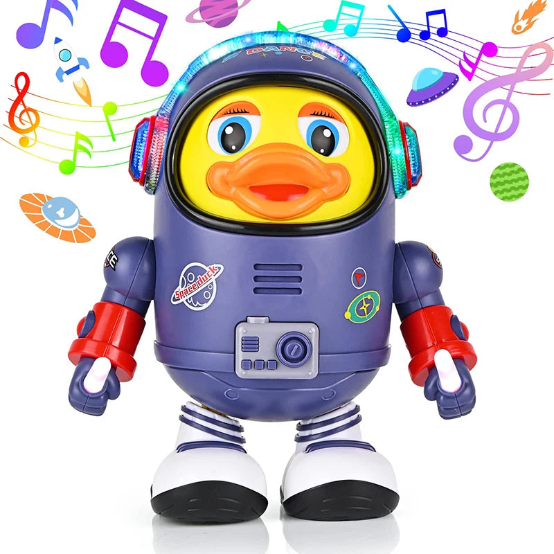 Brinquedo musical de pato espacial para bebês