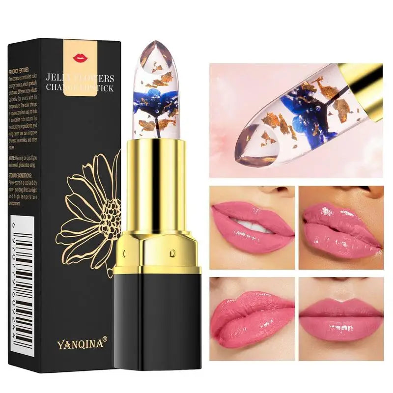 Transparent Flower Jelly Lipstick .