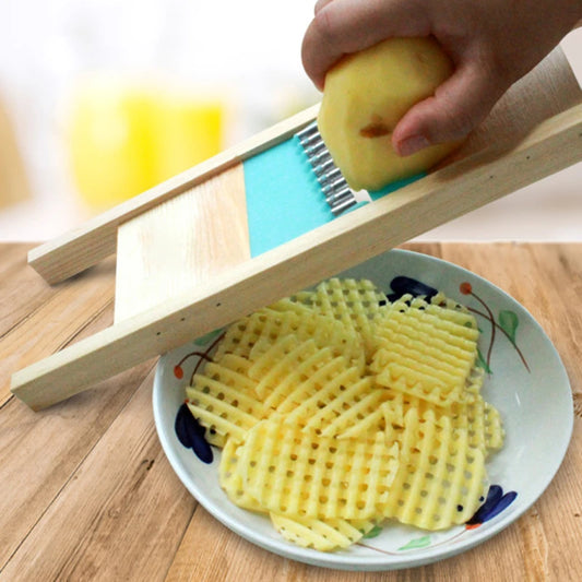 Wooden Potato Grid Slicer .