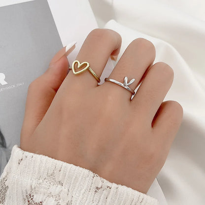 Heart Layered Ring Set .