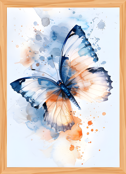 Quadro Alta Resolução - Butterfly (30x40) Com Moldura