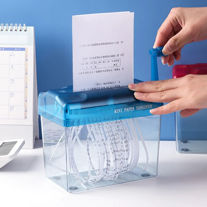 Mini Manual Paper Shredder .