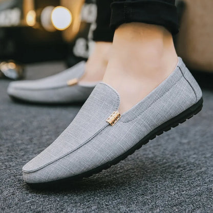 Canvas Slip On Loafers .