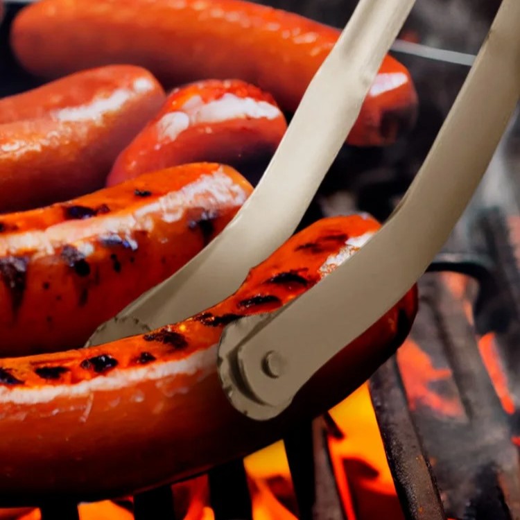 BBQ Sausage Turning Tongs .