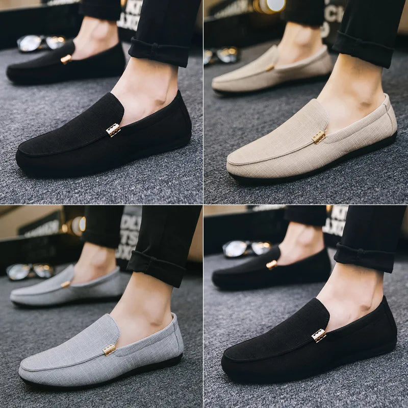 Canvas Slip On Loafers .