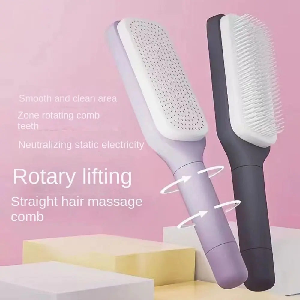 4 In 1 Self Cleaning Hair Brush .