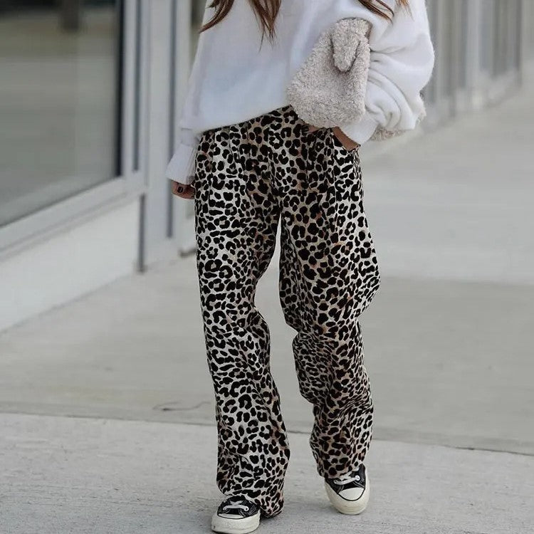 Vintage Leopard Printed Pants .