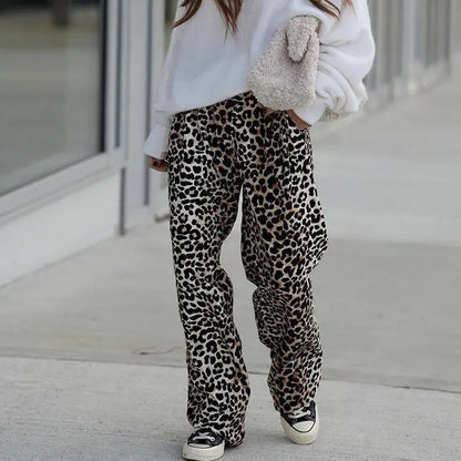 Vintage Leopard Printed Pants .