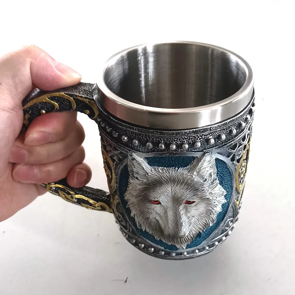 Viking Wood Style Beer Mug .