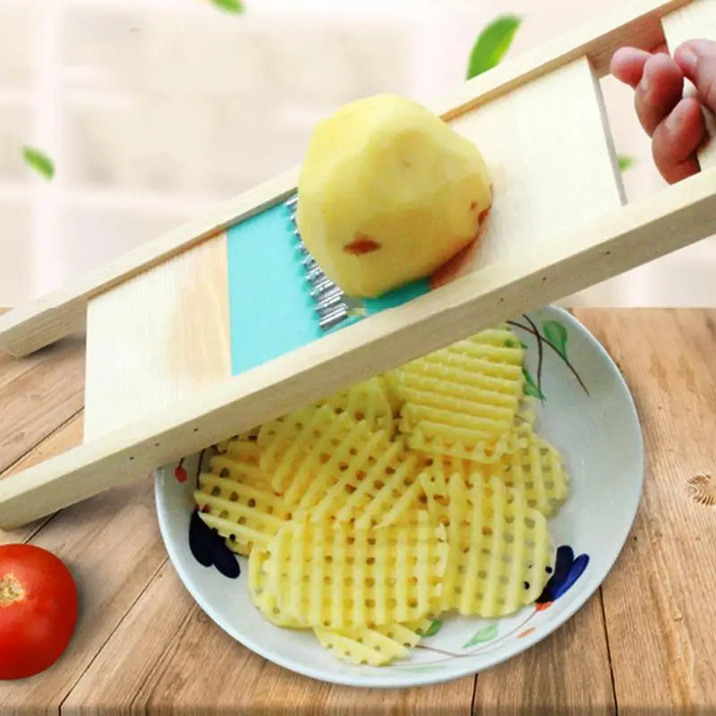 Wooden Potato Grid Slicer .