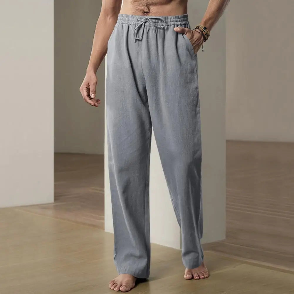 Calça Masculina de Algodão e Linho