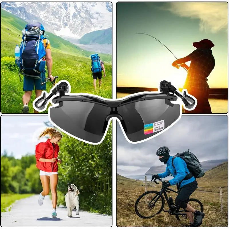 Clip on Hat Polarized Sunglasses .