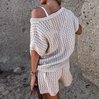 Knitted Two-Piece Summer Set .