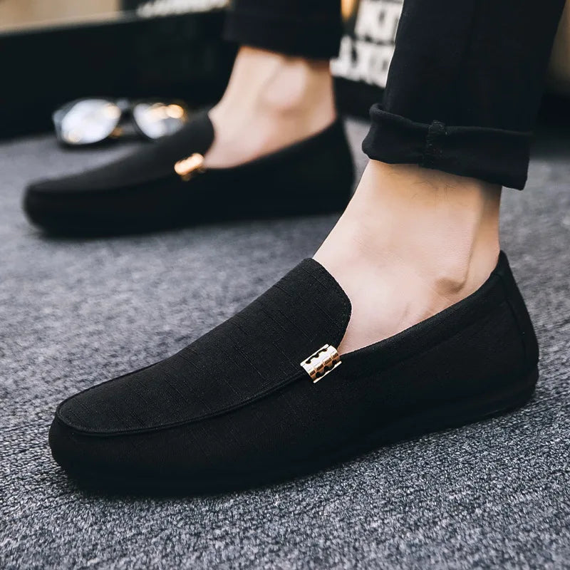 Canvas Slip On Loafers .