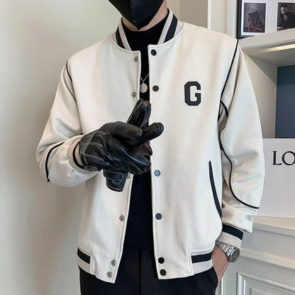 O-Neck Men Baseball Jacket .