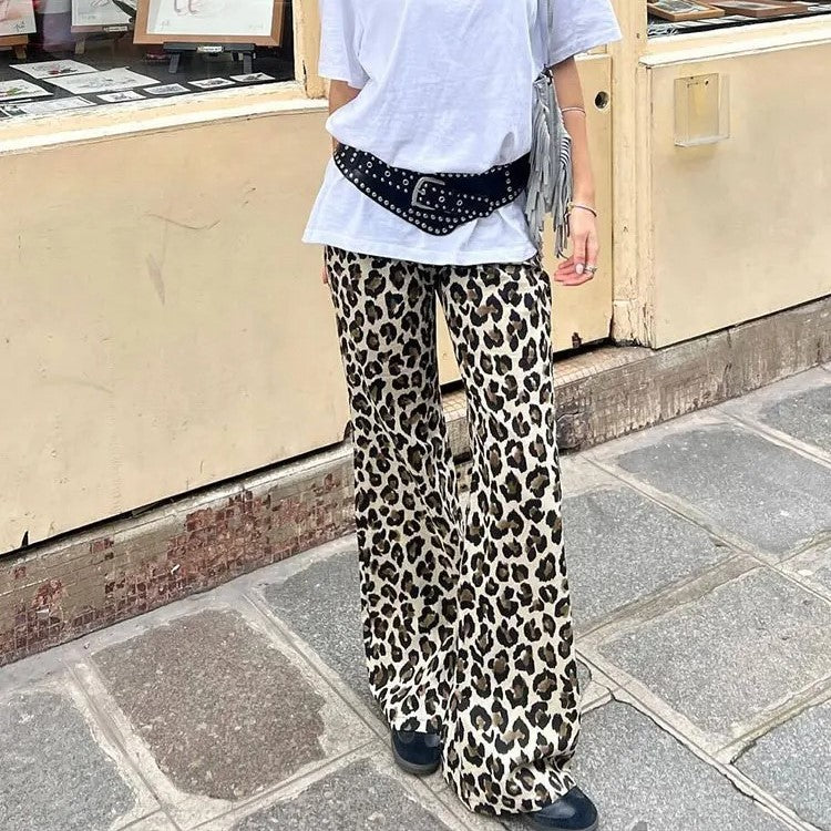 Vintage Leopard Printed Pants .