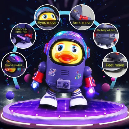 Brinquedo musical de pato espacial para bebês