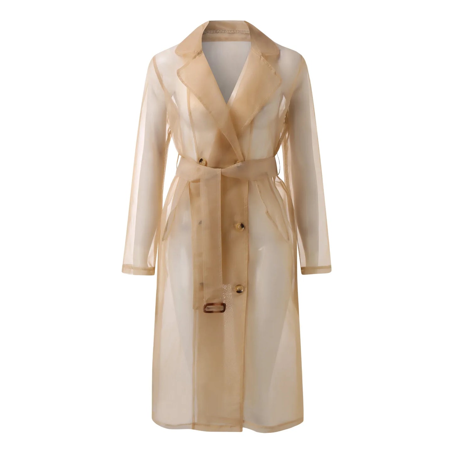 Womens Mesh Transparent Overcoat .