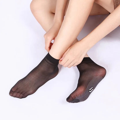 Invisible Slip-resistant Crystal Silk Socks .