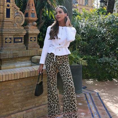 Vintage Leopard Printed Pants .