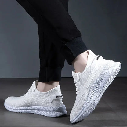 Men Breathable Knit Casual Sneakers .