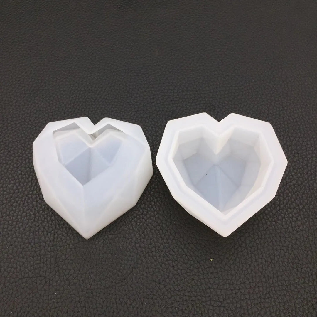 2pcs/set Heart Design Box Resin Mold .